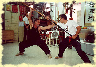Sifu-Jefford-Stick Hung Gar Forms and Weapons - Sifu of Kung Fu QLD blocking pole set